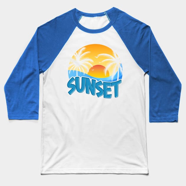 Sunset T-shirt Baseball T-Shirt by Kingdom Arts and Designs
